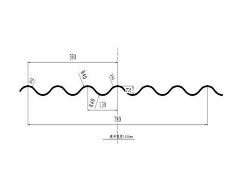 南宁NS-004 corrugated sheet profile drawing