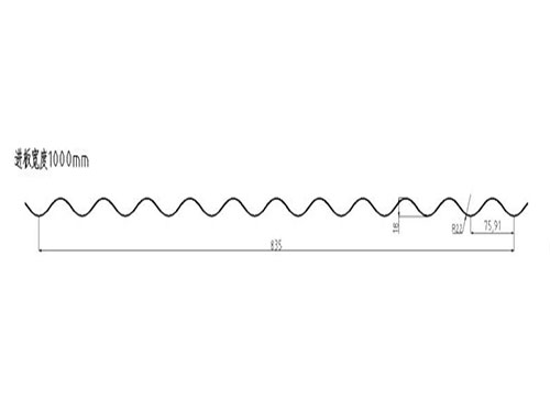 南宁NS-005 corrugated sheet profile drawing