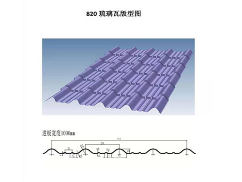 NS-006 820 glazed tile profile drawing