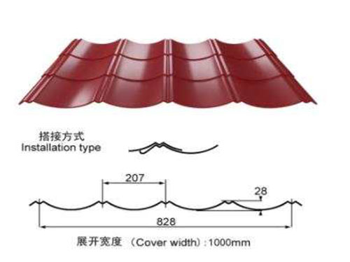 NS-011 glazed tile profile drawing